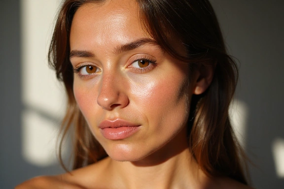 Woman with radiant, natural skin
